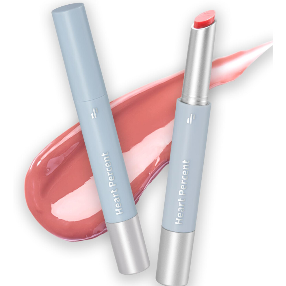 Hjï¿½Rtprocent Pink Heart Percent Dote On Mood Dewy Melting Lipstick High-Shine Glow & Wet Look Glossy Finish Lip Color #02. Lively