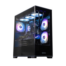 Raidmax Infinita Series Tempered Glass Aqua View Case - Hj?rnestrukturfrit panoramadesign ARGB-ventilatorer inkluderet og underst?ttelse af 360 m