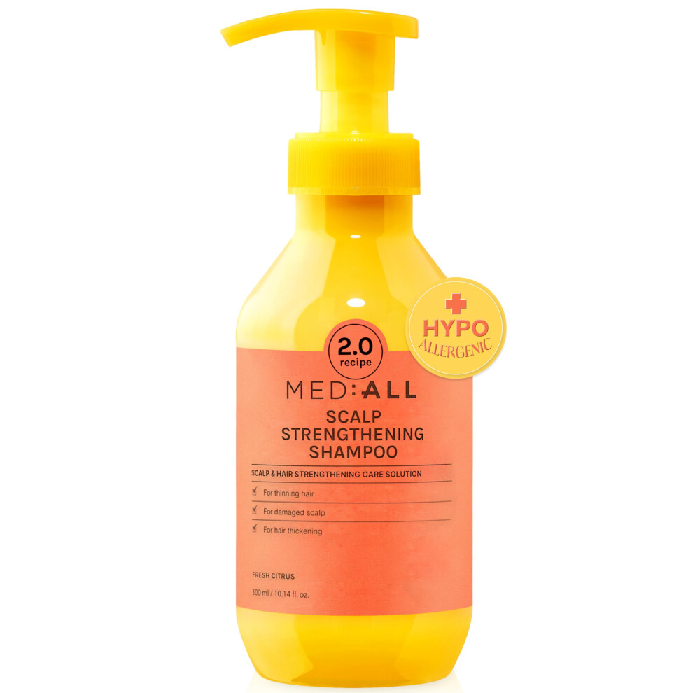 MEDIALL Scalp Strengthening Shampoo Fresh Citrus 10.14 fl. oz. - Purifying Hair Loss Shampoo for Men & Women | Volumizing & Hair Thickening Shampoo