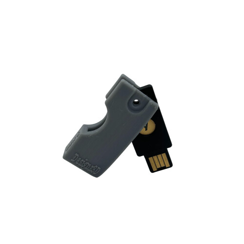 Designz3D Yubikey Protector Flip Case Keychain Holder (5 NFC / 5C NFC) (Gray  5 NFC)