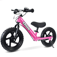 KRIDDO Pro Toddler Balance Bike yli 2-vuotiaalle 12 tuuman työntöpyörälle käsijarrulla ja jalustalla, lahjapyörä 2-5 pojalle, tytöille, pinkki