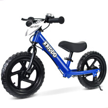 KRIDDO Pro Toddler Balance Bike for 2+ Year Old 12 Inch Push Bicycle w Hand Brake & Kickstand Gift Bike for 2-5 Boys Girls Blue