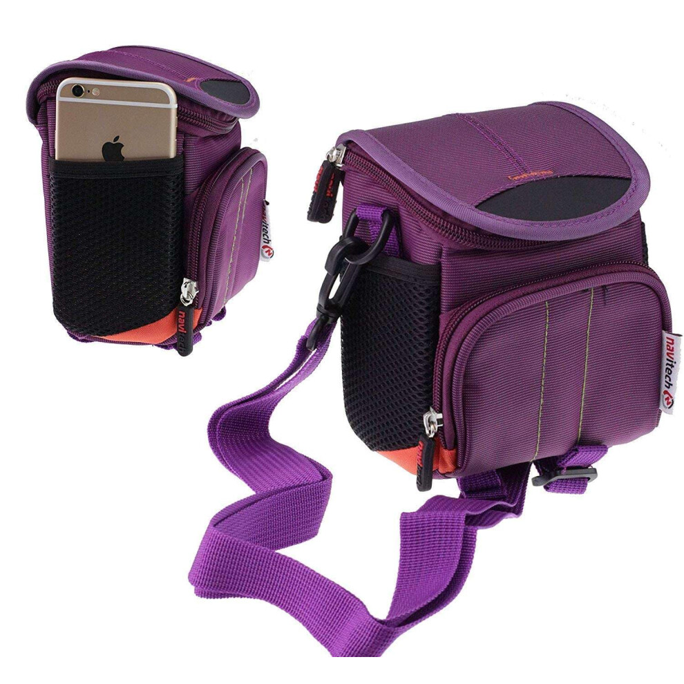 Navitech Camera Shoulder Bag Compatible With Sony Zv-1F Compact Vlogger Camera Purple 5063295283119