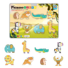 Picassotiles Magnet Byggesten 8 Safari Animal Magnetiserede actionfigurer kompatible med magnetisk samling Byg fliser Toys tilbeh?r Toyset Steam