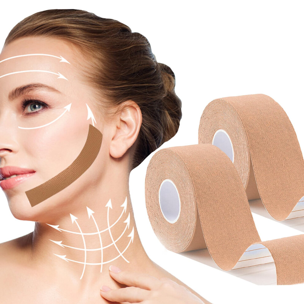 Snmzlc 2 Rolls Facial Myofascial Lift Tape Antiwrinkle Tape Patches Antifreeze Stickers For Firming And Tightening Skin Suits
