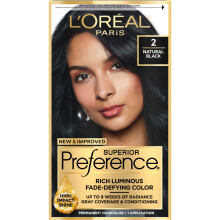 L'Oreal Paris Superior Preference Luminous Fade-Defying Permanent H?rfarve H?rfarve til op til 9 ugers udstr?ling Naturlig sort 2 1 H?rfarves?t