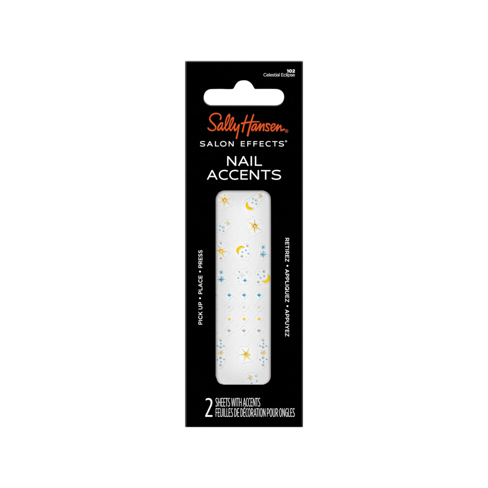 Sally Hansen Salon Effects Nail Accents  Celestial Eclipse  Nail Art Decals  Easy to Use  No Commitment  Use On Nail Polish or Bare Nails  Mix and Mat