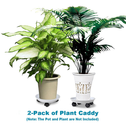 Heavy Duty Plant Caddy met wielen 420 lbs Capaciteit Rolling Plant Stand voor Outdoor Planter Grote Bloempot Mover met Planter Trolley Wielen Wit 50cm/20in