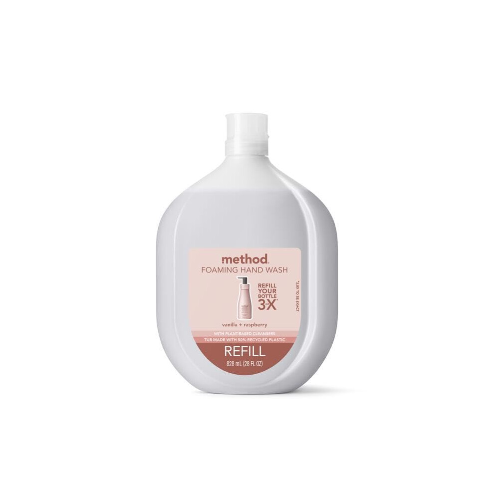 Method Foaming Hand Soap Refill, Vanilla + Raspberry, Biodegradable Formula, 28 Fl Oz Pack of 1
