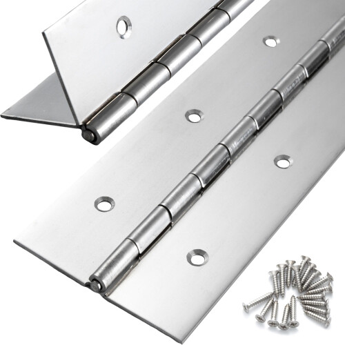 Hinge Piano Reforçado 16 Polegadas x 3 Polegadas, Aço Inoxidável 0.060'' para Armários e Caixas
