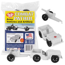 Patrulha de Combate Timmee Willys & Artillery - White 4PC Playset USA Made