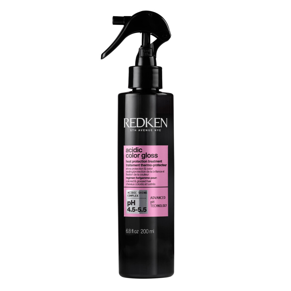 Redken Acidic Color Gloss Heat Protection Leave-In Treatment Spray For Color-Treated Hair | With Heat Protection for Styling and Blow Drying | Conditi