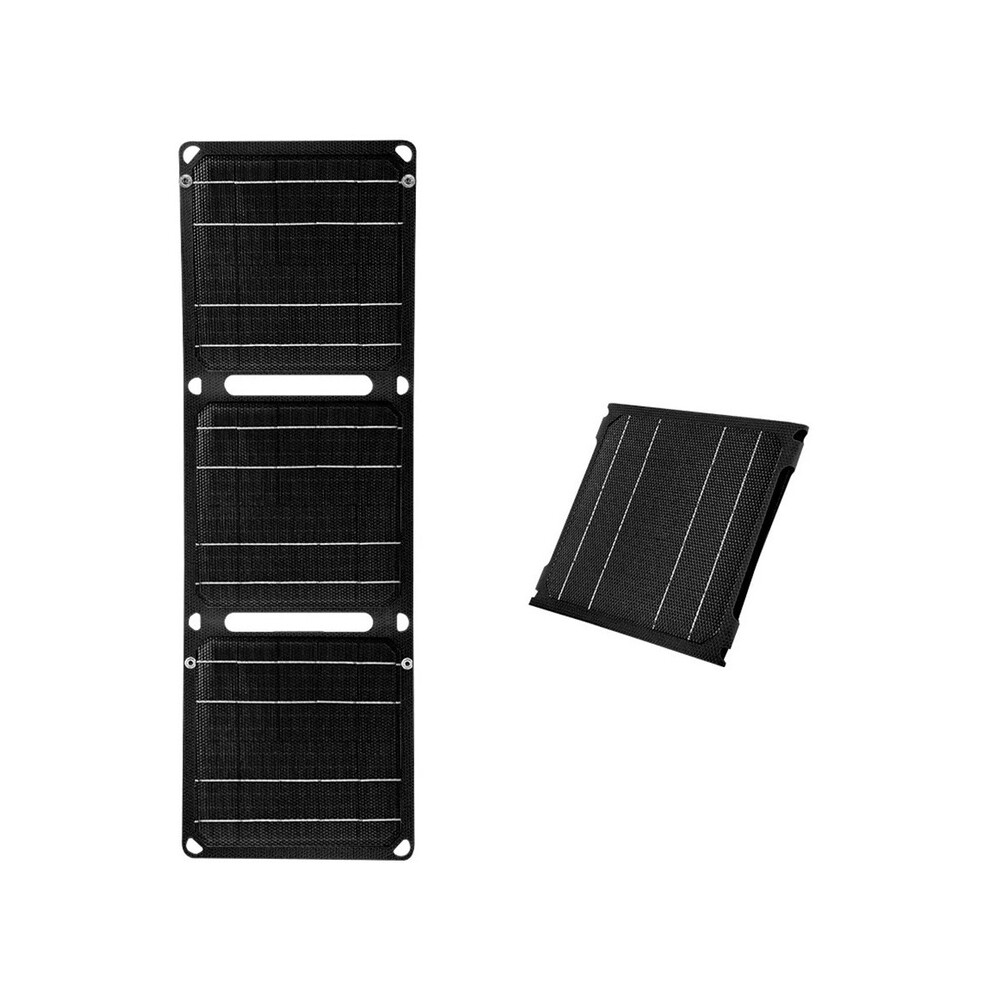 (Black) Outdoor Portable Solar Panel Solar Charger 5V 21W Foldable Battery Phone Charger Pd Qc3.0 9V 12V Flexible Solar Panels Black 9036185386333