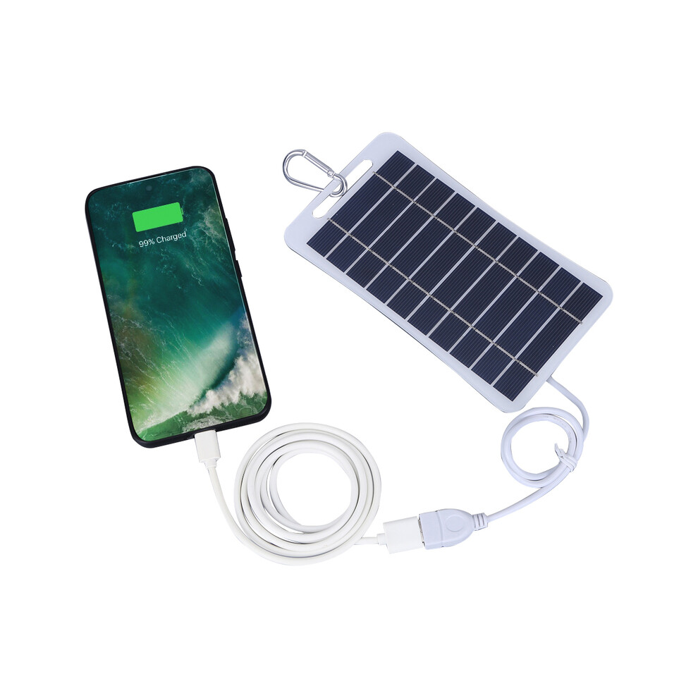 2W 5V Portable Solar Panel USB Battery Charger Solar Panel Charger Waterproof Phone Power Bank for Camping Backpacking Hiking