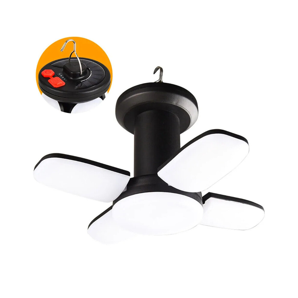 (Leaf Camping Light) LED Leaf Camping Hung Lamp Outdoor Folding Solar Emergency Tent Camping Lights Fishing Travel Lanterns USB Rechargeable