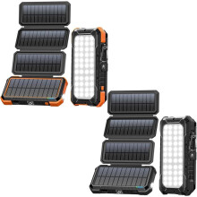 (orange 1pc 20000mah) 1pc Packs of 20,000mAh PD 18W Fast Solar Charger with Foldable Panels, High Capacity Solar Power Bank External Backup Battery