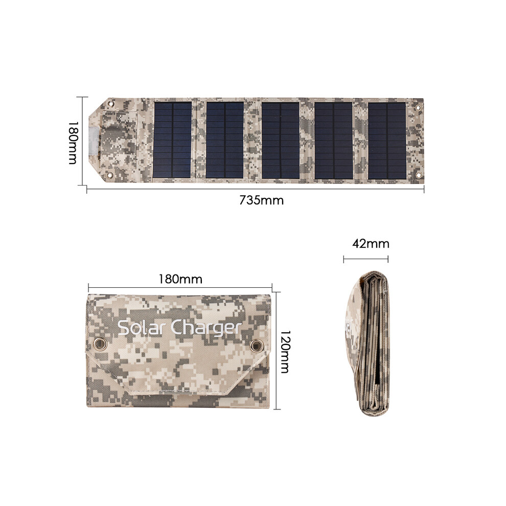Maxpower (Digital Camouflage) 100W Foldable Solar Panel Portable Solar Charger Usb 5V Waterproof Solar Cell Outdoor Mobile Power For Camping Hiking With