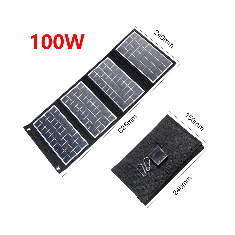 (100W) 100W/80W/60W Foldable Solar Panel Portable Dual USB 5V Charger for Camping Outdoor Power Station Cell Phone Tablet Power