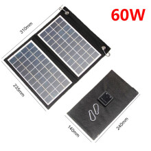 (60W) 100W/80W/60W Foldable Solar Panel Portable Dual USB 5V Charger for Camping Outdoor Power Station Cell Phone Tablet Power