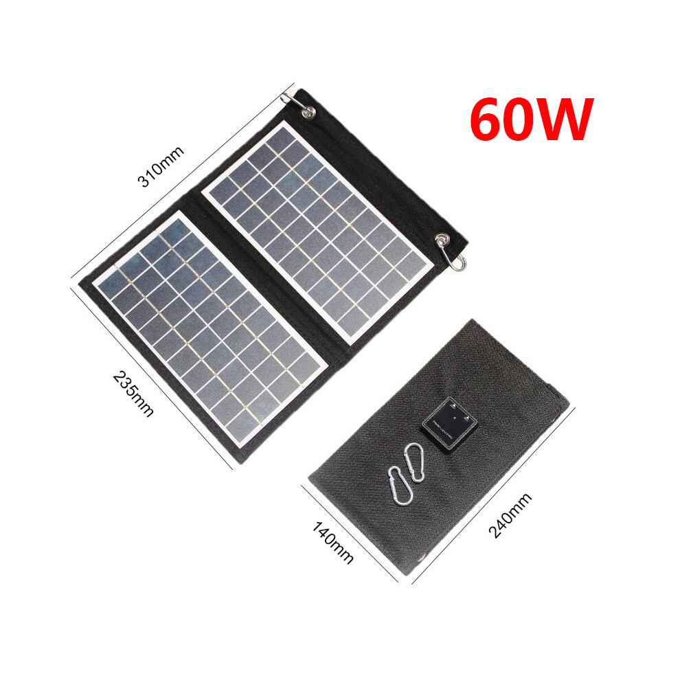 Maxpower (60W) 100W/80W/60W Foldable Solar Panel Portable Dual Usb 5V Charger For Camping Outdoor Power Station Cell Phone Tablet Power