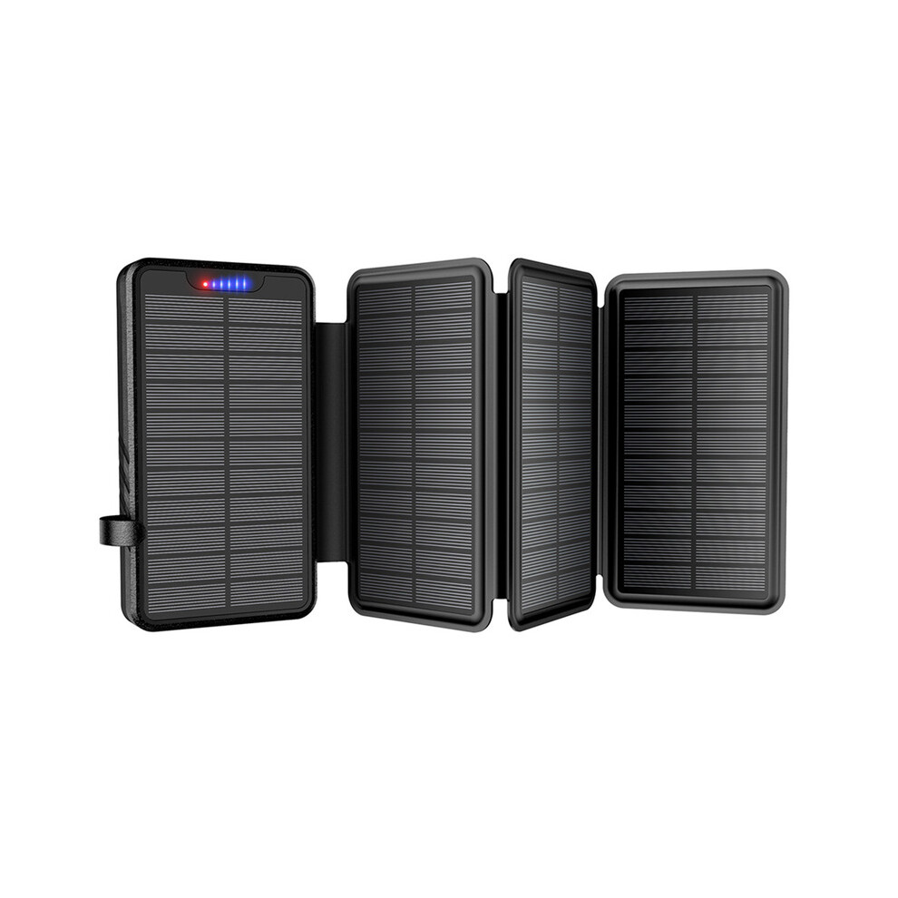 Maxpower (Black) Foldable Solar Power Bank 26800Mah External Battery Fast Charge Waterproof Powerbank With Flashlight For Xiaomi Iphone Poverbank Black