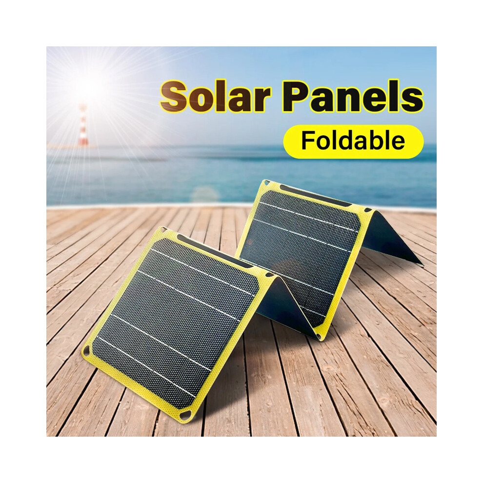 (Black 3 fold) 30W/40W Outdoor Powerful Outdoor Solar Panel PD QC 3.0 5V 9V 12V Portable Foldable Battery Phone Charger Mobile Phone Power
