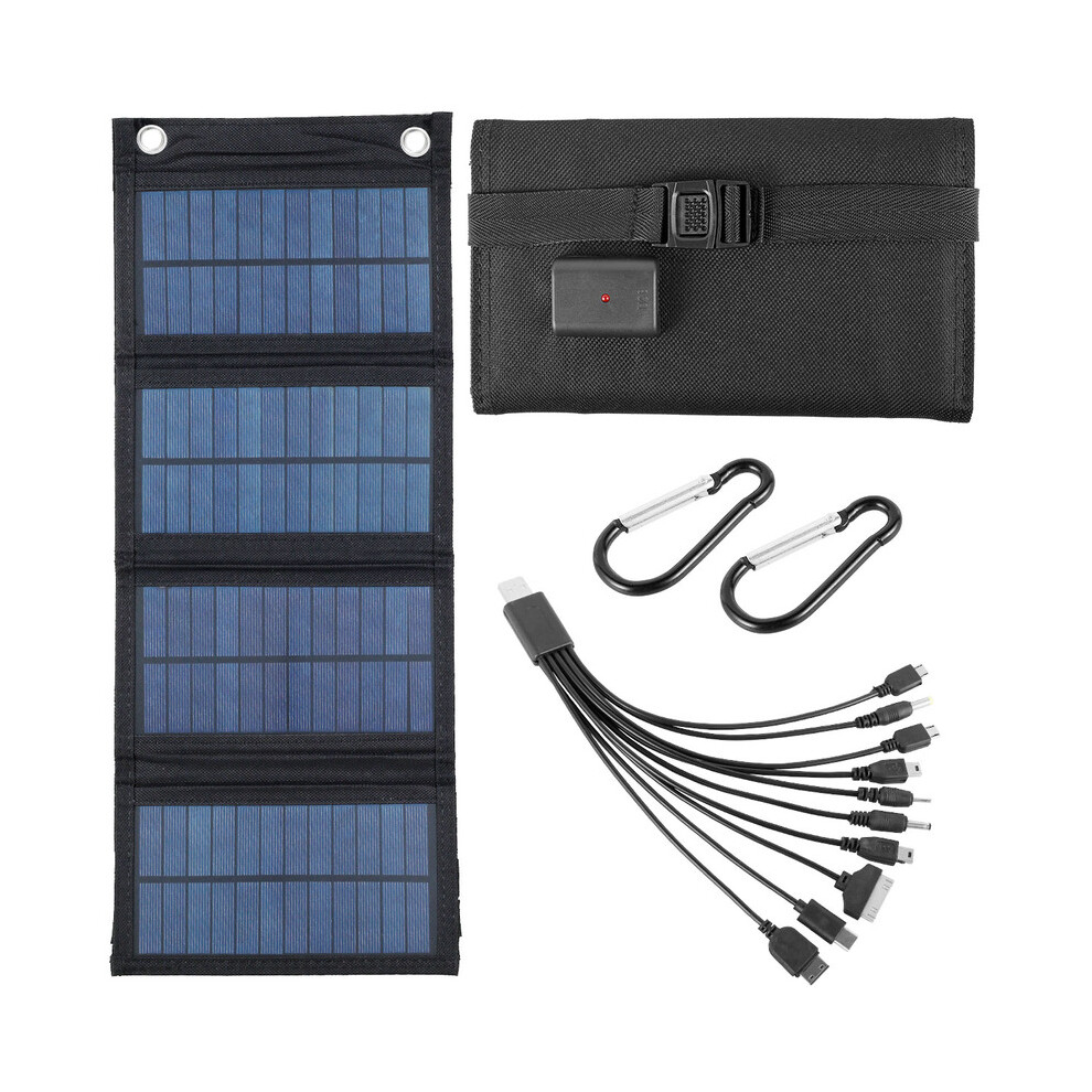 (4 Pcs) Solar Panel Folding Charger Portable Battery Charger for Cell Phone Outdoor Waterproof Power Bank for Camping Accessories