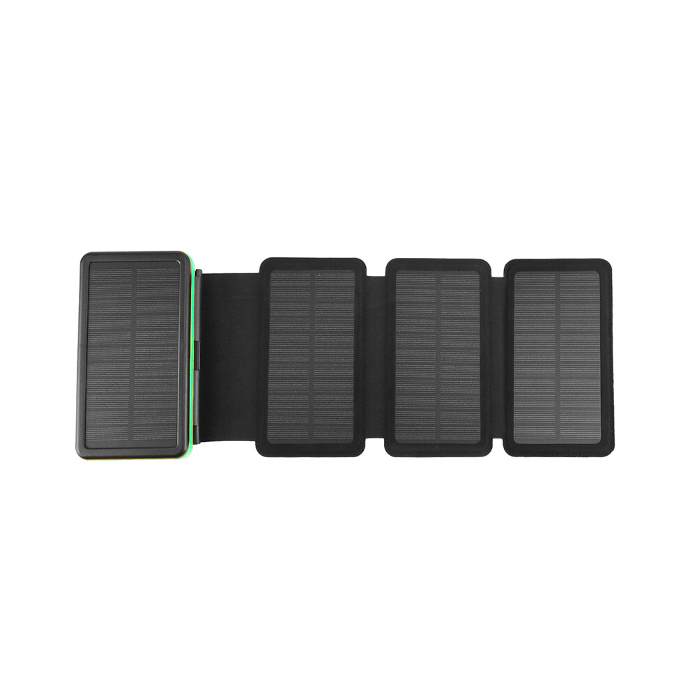 Maxpower (Green 3 Solar Panel) Portable 20000Mah Solar Power Bank Folding Foldable Solar Panel Solar Charger External Battery Solar Powerbank For Mobile
