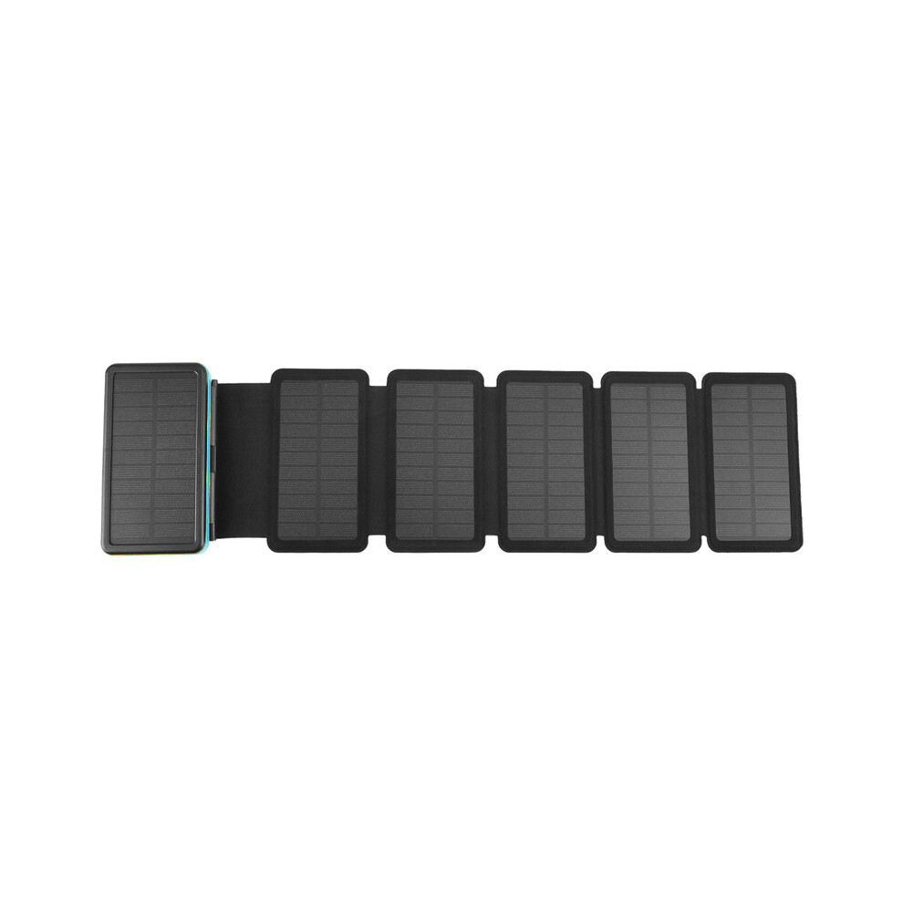 Maxpower (Blue 5 Solar Panel) Portable 20000Mah Solar Power Bank Folding Foldable Solar Panel Solar Charger External Battery Solar Powerbank For Mobile