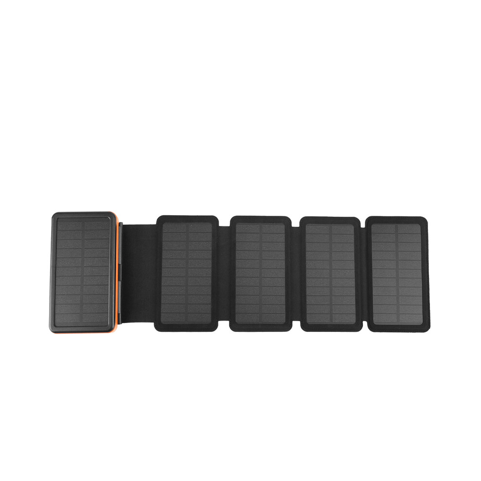 Maxpower (Orange 4 Solar Panel) Portable 20000Mah Solar Power Bank Folding Foldable Solar Panel Solar Charger External Battery Solar Powerbank For Mobile