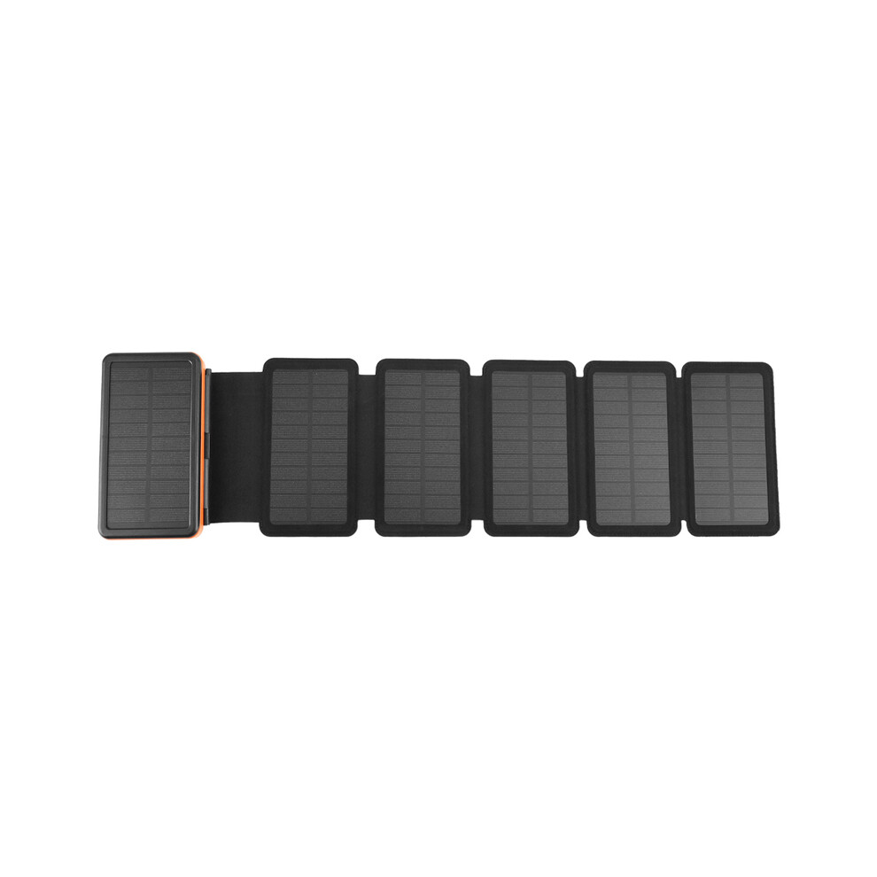 Maxpower ( 5 Solar Panel) Portable 20000Mah Solar Power Bank Folding Foldable Solar Panel Solar Charger External Battery Solar Powerbank For Mobile Orange