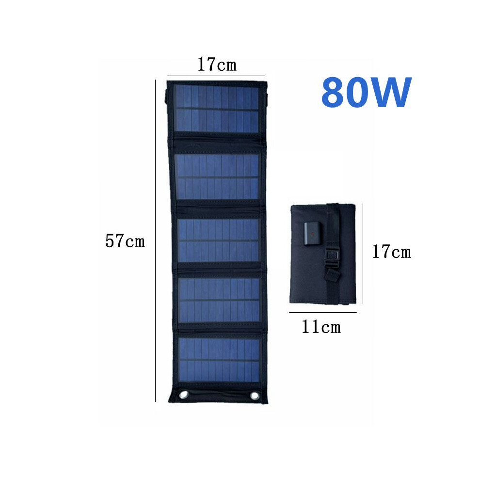 (80W) 70W/50W/30W Foldable Solar Panel USB 5V Solar Charger Waterproof Solar Cell Portable Outdoor Phone Power Bank for Camping