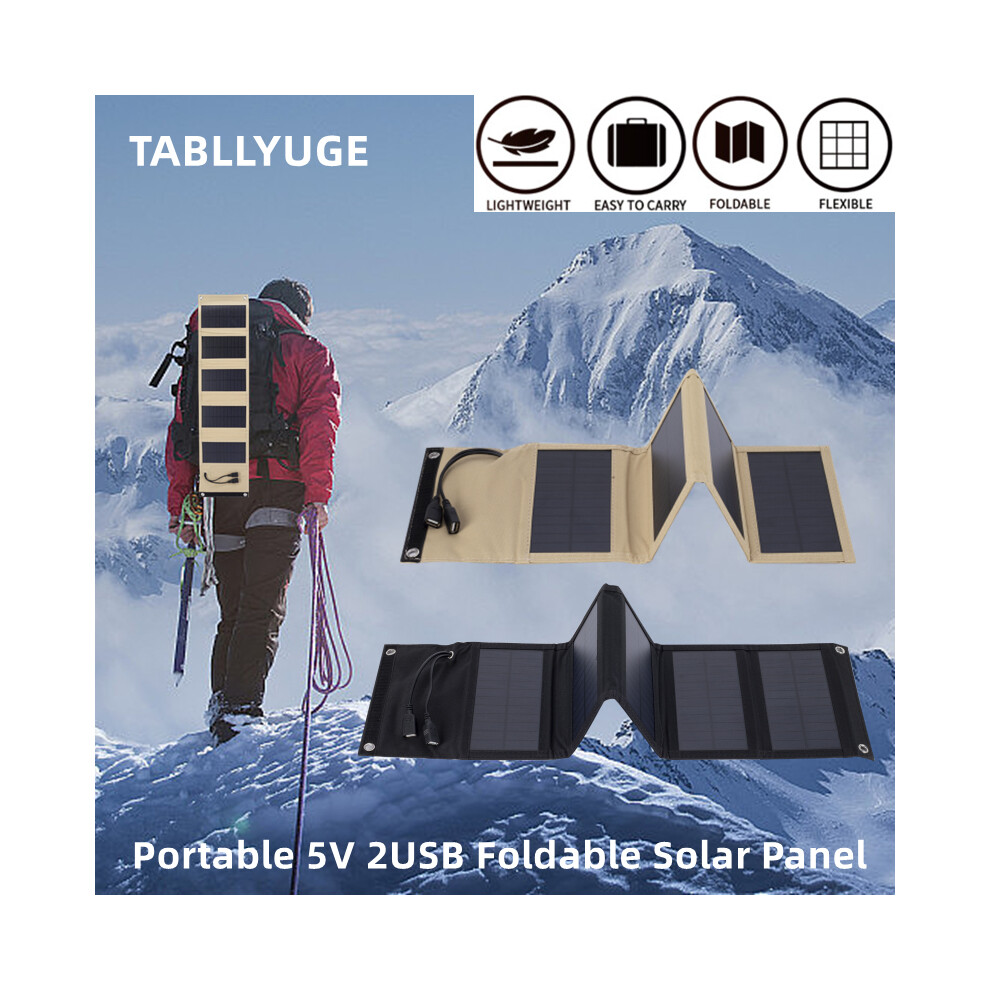 (Black 10W) Portable Solar panel 5V 7W/10W USB Foldable Waterproof For cell phone power bank Battery Charger outdoor camping tourism