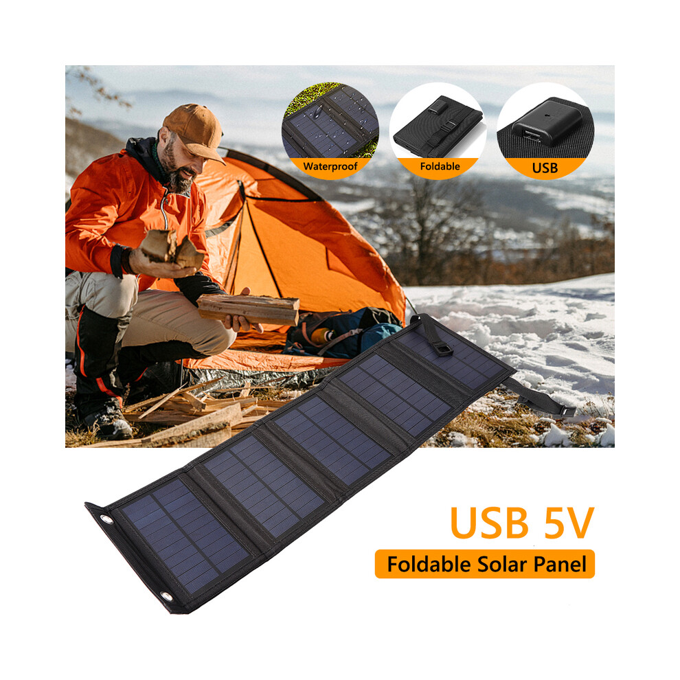 (6W USB 5V) Waterproof Folding 6/20W Power Bank Charger Solar Cells Battery Pack 5V USB Portable Solar Panels for Mobile Phone Carabiner