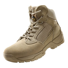 NORTIV 8 Herr Militär Taktiska Arbetsstövlar Sidoglid Zipper Lätta Vandring Motorcykel Boots Sand 65 Wide ALLOY-W