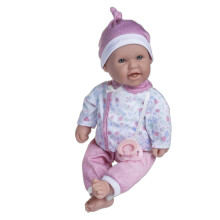 JC Toys la Baby Caucasien 16 pouces Small Soft Body Baby Doll la bebe | Lavable | tenue florale rose amovible avec pacification du chapeau et bou