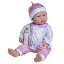 JC Toys La Baby Caucasian 20 pouces Small Soft Body Baby Doll | Lavable | tenue florale rose amovible avec pacification du chapeau et bouteille m