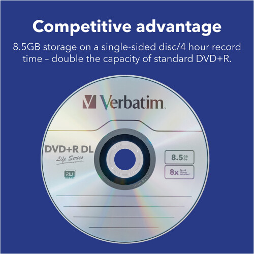 Verbatim DVD+R double couche Verbatim 8,5 Go 8X LifeSeries - 25   pack Spindle 71122 1