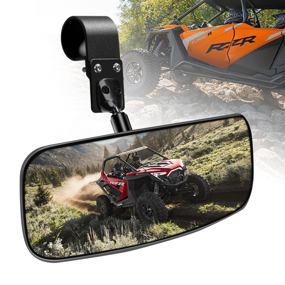 Utv Rear View Mirror Rzr Rearview Mirror For 1.75""-2"" Roll Bar Cage 797444634266
