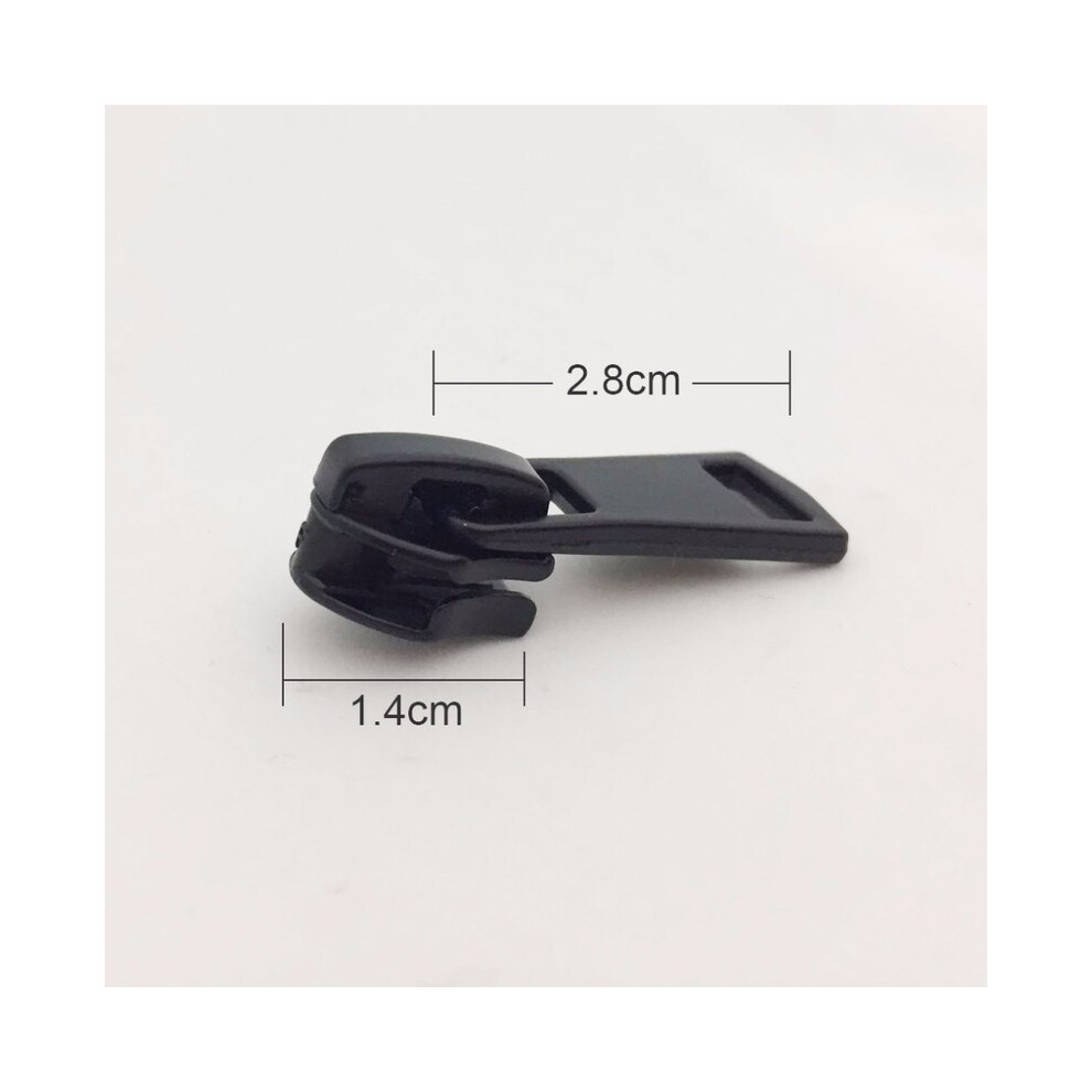 (black, 5#) 5pcs Anti-loading Waterproof Zipper Sliders Reverse Installation for Invisible Nylon Zip Bag Jacket Zip Head Pull DIY sewing
