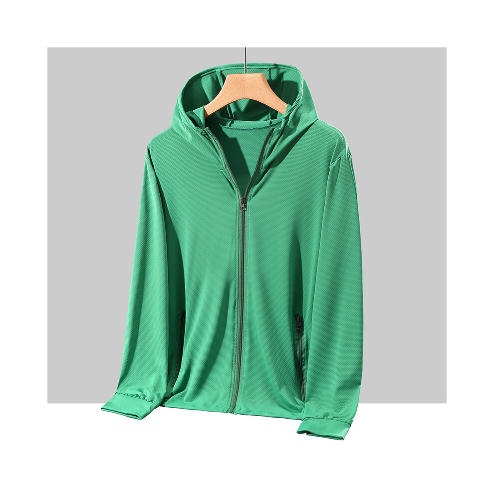 Maxpower (Green, 7XL) Plus Size Summer Coat Men Hooded Quick-Drying Upf 50 Breathable Windbreaker Summer Sun Protection Jackets Big Size Men Clothing