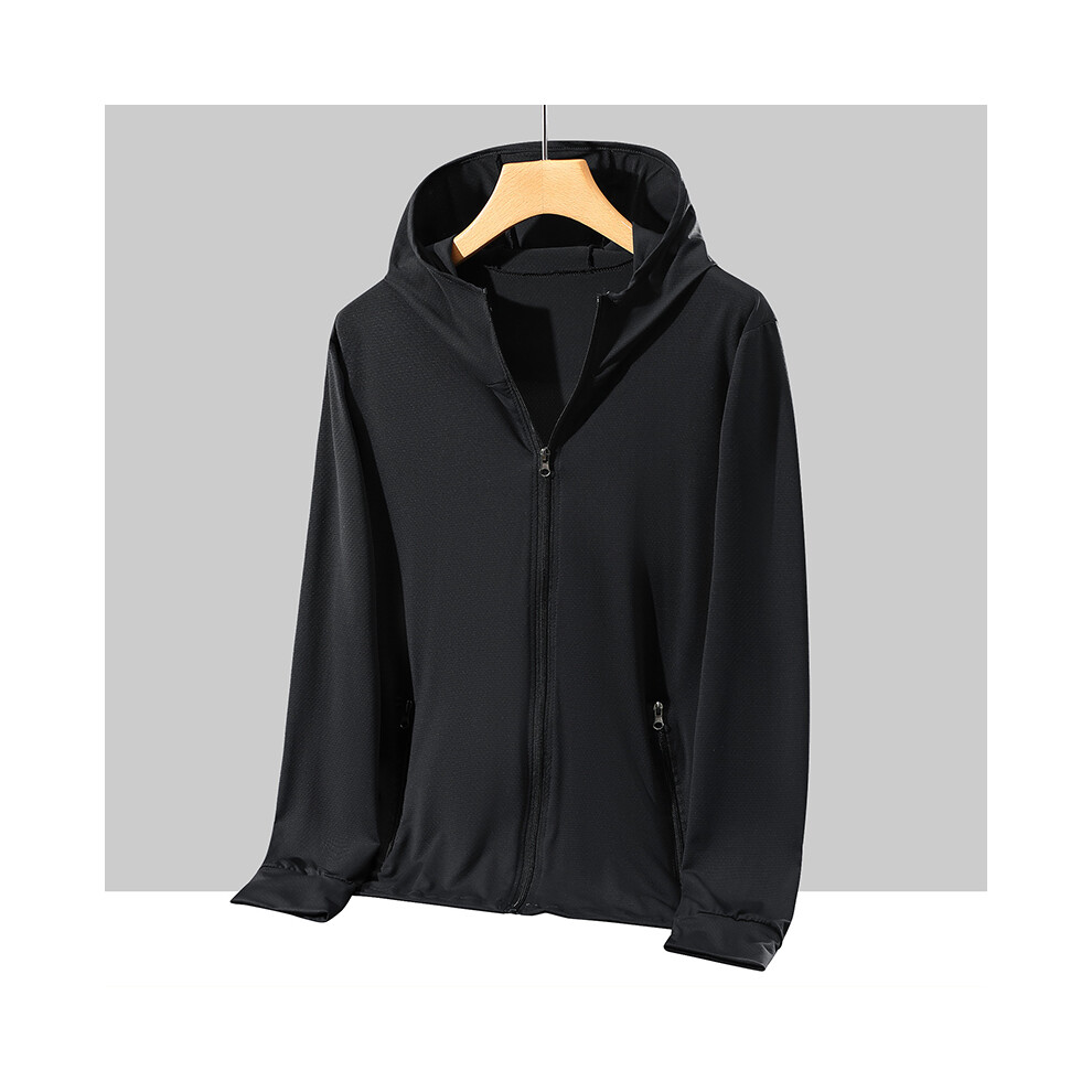 Maxpower (Navy Blue, 7XL) Plus Size Summer Coat Men Hooded Quick-Drying Upf 50 Breathable Windbreaker Summer Sun Protection Jackets Big Size Men Clothing