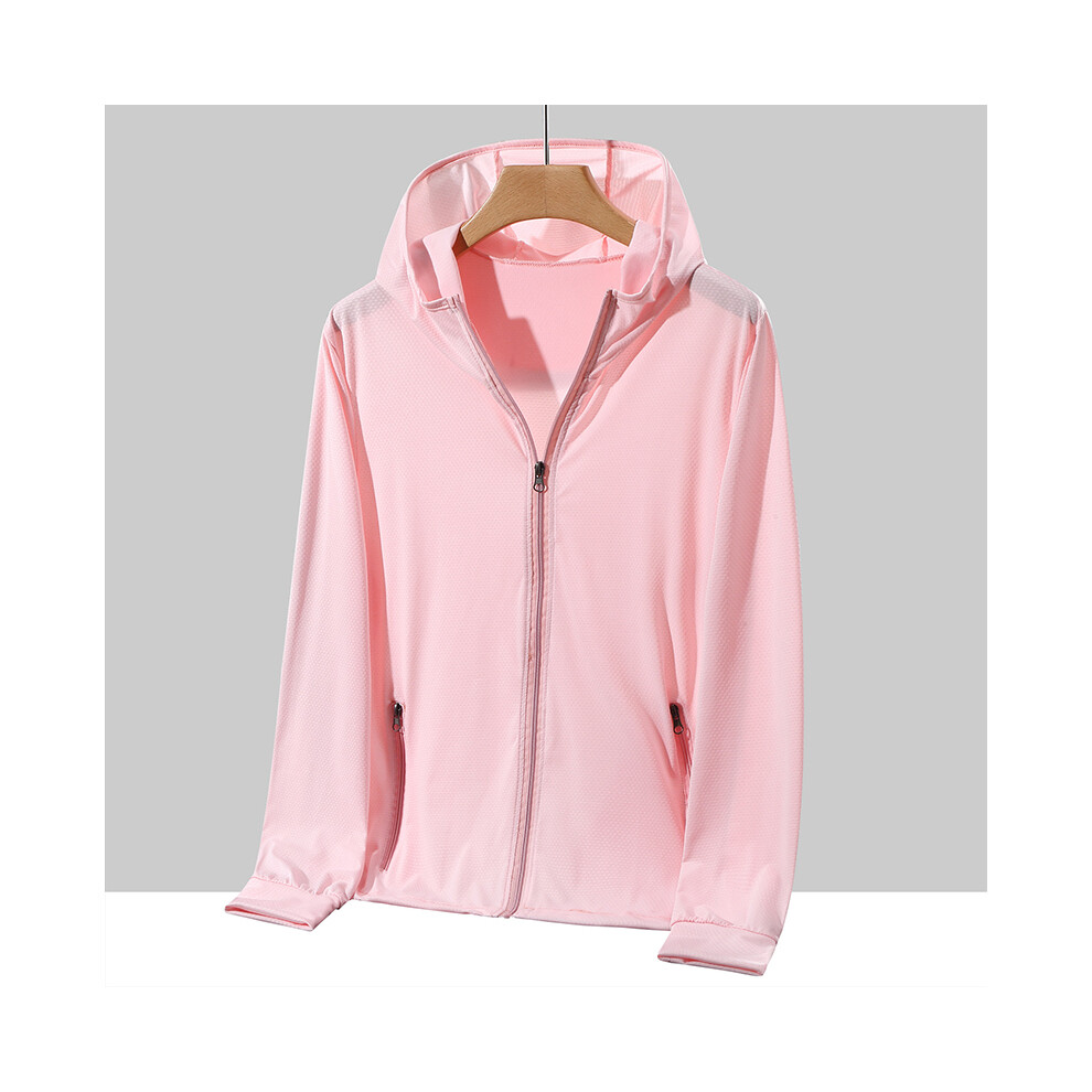 Maxpower (Pink, 7XL) Plus Size Summer Coat Men Hooded Quick-Drying Upf 50 Breathable Windbreaker Summer Sun Protection Jackets Big Size Men Clothing