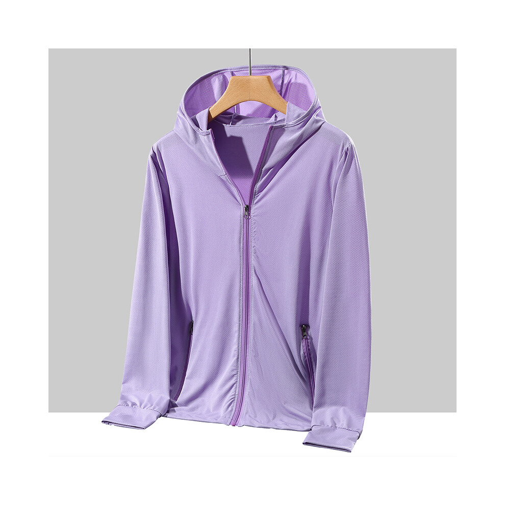 Maxpower (Purple, 7XL) Plus Size Summer Coat Men Hooded Quick-Drying Upf 50 Breathable Windbreaker Summer Sun Protection Jackets Big Size Men Clothing