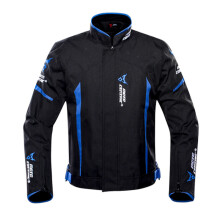 (1702-Blue Jacket, M) Waterproof Motorcycle Jacket Moto Jacket +Pants Riding Racing Motorbike Clothing Moto Suit for 4 Season