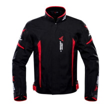 (1702-Red Jacket, L) Waterproof Motorcycle Jacket Moto Jacket +Pants Riding Racing Motorbike Clothing Moto Suit for 4 Season