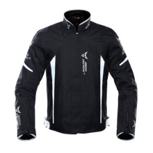 (1702-White Jacket, XL) Waterproof Motorcycle Jacket Moto Jacket +Pants Riding Racing Motorbike Clothing Moto Suit for 4 Season