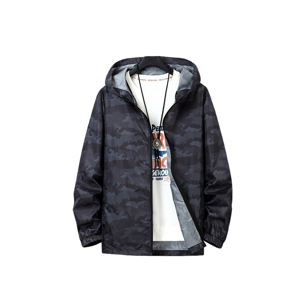 (black, 8XL) plus size men's thin quick-drying outdoor jacket breathable summer sun protection clothing skin clothing thin jacke