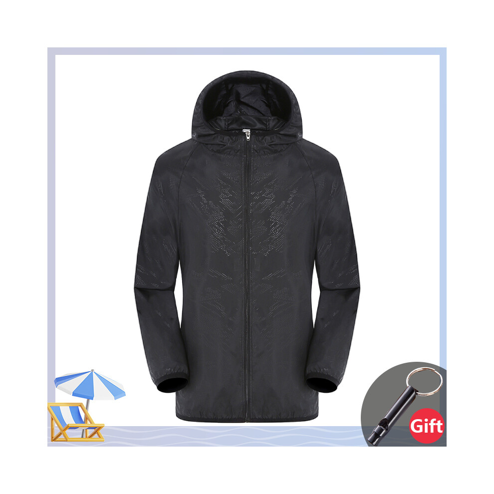 (Black, 4XL) Ultralight Rainproof Windbreaker Jacket Breathable Waterproof Windproof Women Men Casual Camping Top Fishing Cycling Slim Coat