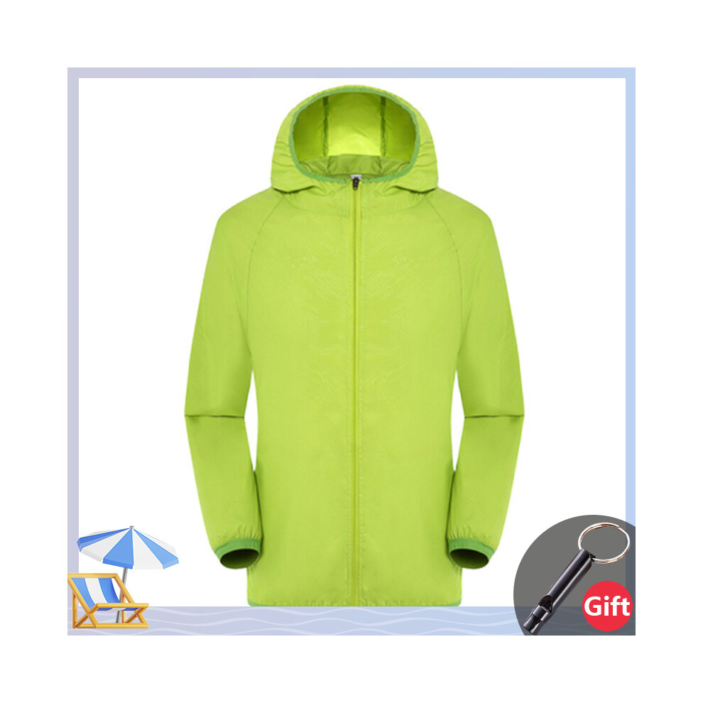 (Green, M) Ultralight Rainproof Windbreaker Jacket Breathable Waterproof Windproof Women Men Casual Camping Top Fishing Cycling Slim Coat